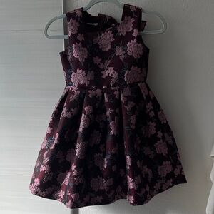 Iris & Ivy Burgundy and Pink Floral Dress